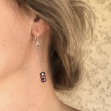 Boucles d'oreilles Anaelle violettes