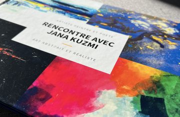 Livre et compilation des œuvres d'art avec et poèmes à l'eau de rose, écrits par Jana KUZMI artiste peintre et poète